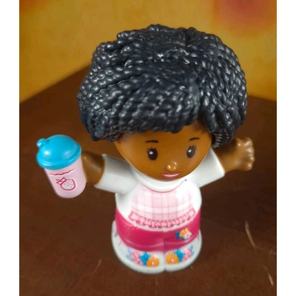 Fisher Price Little People Girl Barbie African American Strawberry Water Bottle